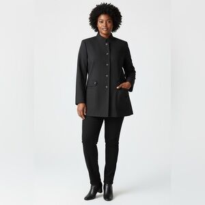 Panticular Black Structured Button Front Jacket Women’s Size 16 Tailored